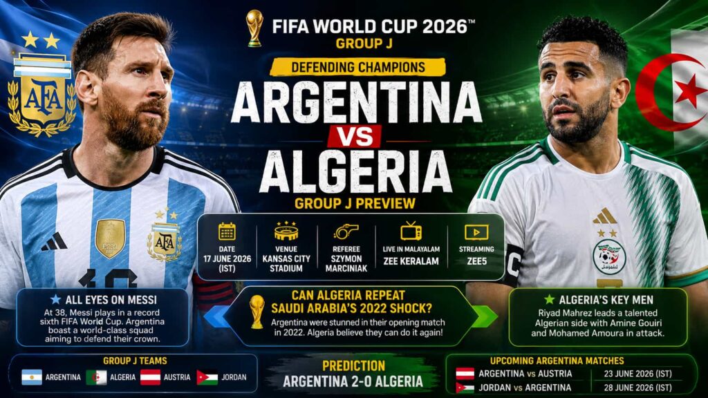 Argentina vs Algeria – Match Prediction & Betting Preview 17 June 2026